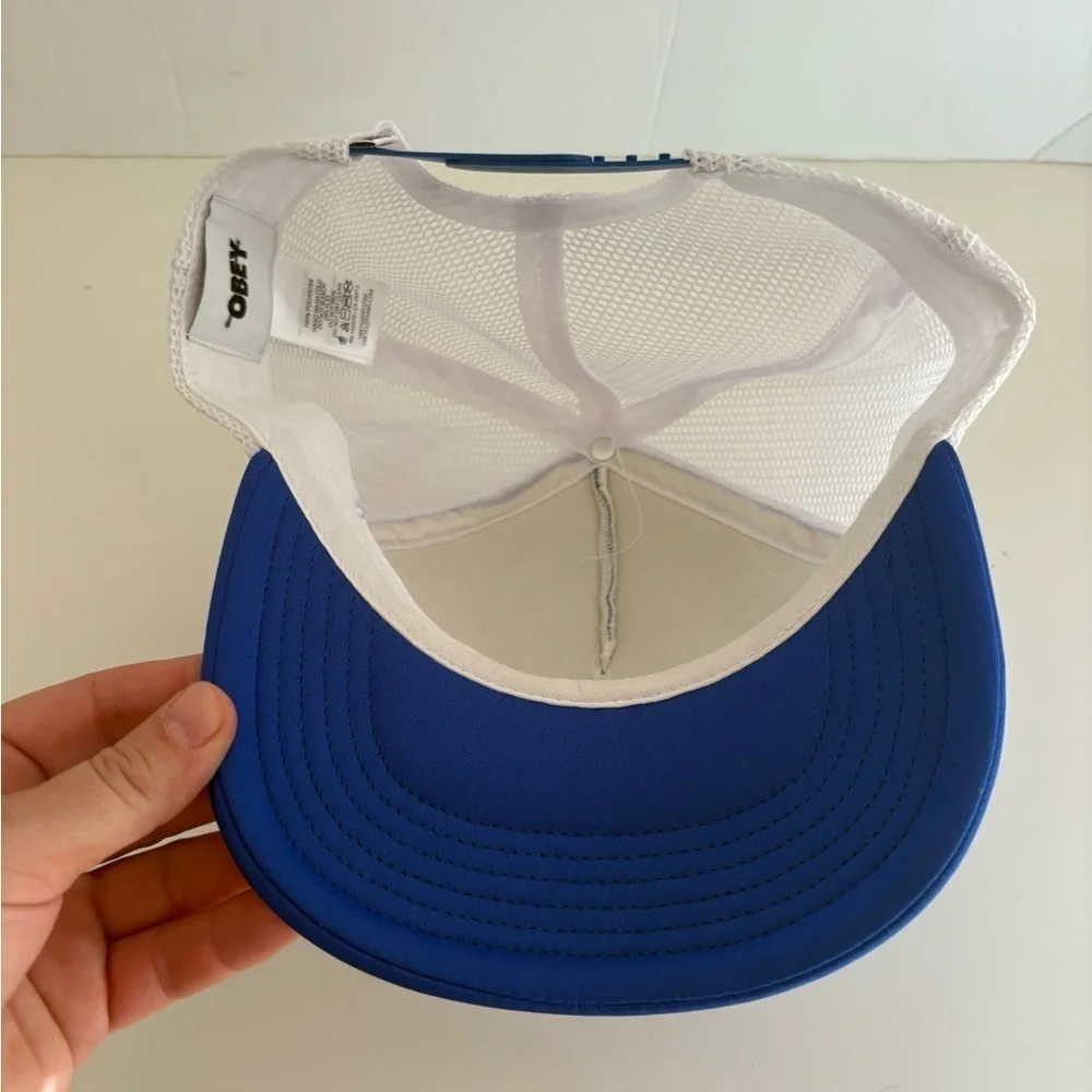 NWOT Obey Okay Blue Trucker Hat
